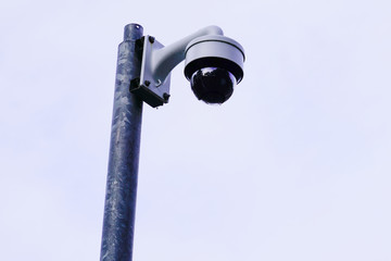 Fototapeta premium CCTV Security round camera outdoors video equipment