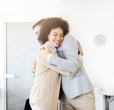 Hug Hugging Coworker Love Partner Office Business Happy Relationship