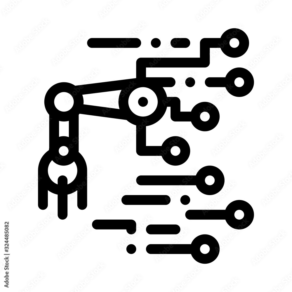 Poster robot microchip icon vector. outline robot microchip sign. isolated contour symbol illustration