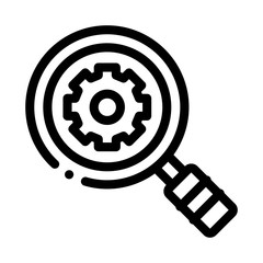 Gear Research Icon Vector. Outline Gear Research Sign. Isolated Contour Symbol Illustration
