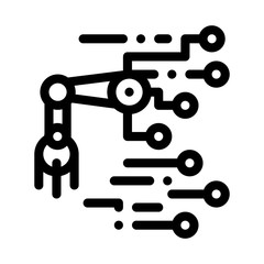Robot Microchip Icon Vector. Outline Robot Microchip Sign. Isolated Contour Symbol Illustration