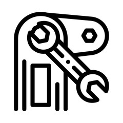 Mechanical Repair Icon Vector. Outline Mechanical Repair Sign. Isolated Contour Symbol Illustration