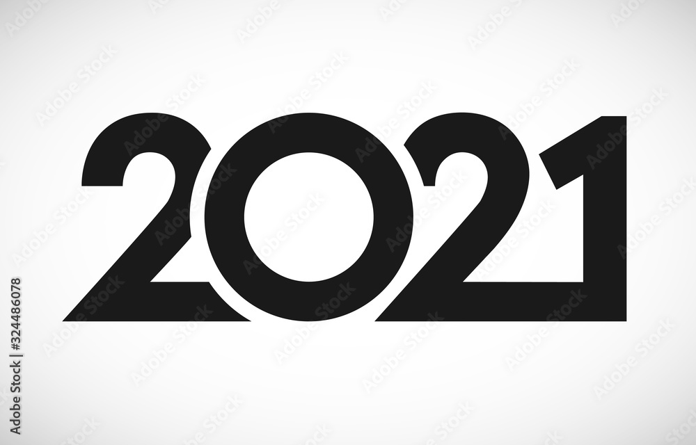 Fototapete 2021 merry christmas and a happy new year calendar logo. numbers in minimalism style. abstract isola