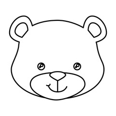face of cute teddy bear isolated icon vector illustration design