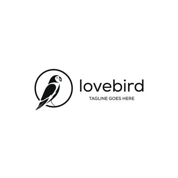 Lovebird logo design icon. Lovebird outline design.