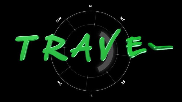 travel text ed green color animated