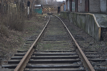 railway dead end near the warehouse building
