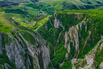 Famous gorge near Turda, in Romania named Cheile Turzii. One of the most visited gorges by tourists in Transylvania. 