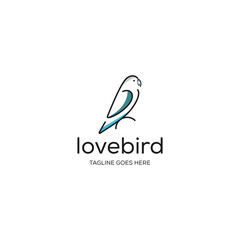 Lovebird logo design icon. Lovebird outline design.