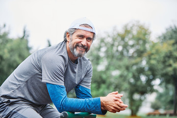 senior man running exercising sport fitness active fit