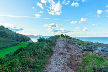 Fototapeta na wymiar The coast of Zumaia on a clear summer day