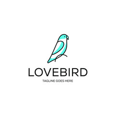 Lovebird logo design icon. Lovebird outline design.