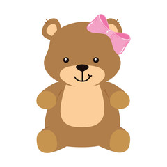 Obraz na płótnie Canvas cute teddy bear female isolated icon vector illustration design