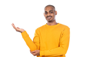 Afroamerican guy wearing a yellow jersey