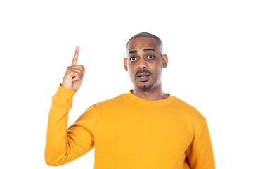 Afroamerican guy wearing a yellow jersey