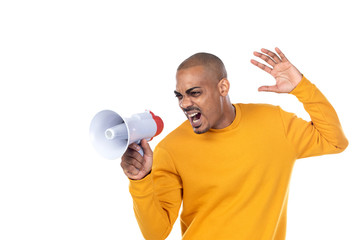 Afroamerican guy wearing a yellow jersey