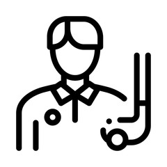 Man Golf Player Icon Vector. Outline Man Golf Player Sign. Isolated Contour Symbol Illustration