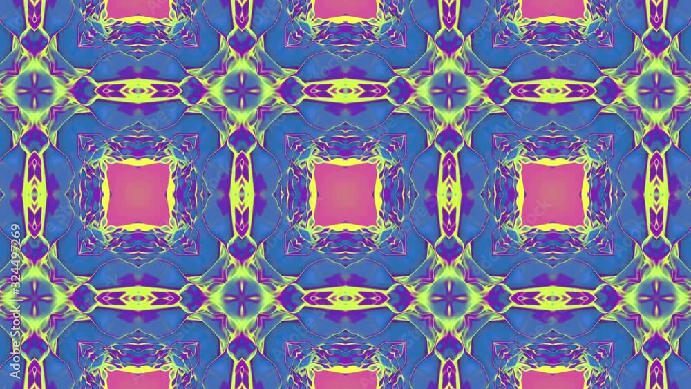 Aufkleber multicolored animated kaleidoscope pattern. 3d render