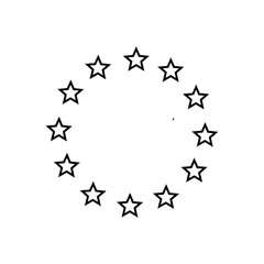 Europe union star line icon. Vector in flat