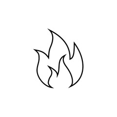 Flame line icon vector illustration in flat