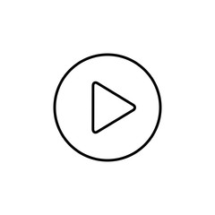 Play line icon. Video play icon. Vector play button icon in flat