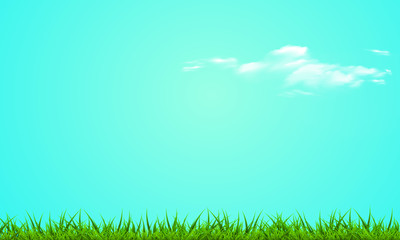 Fototapeta premium Ciel bleu Herbe Nuages modifiables