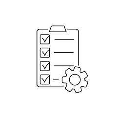 Project Management line icon in flat style. Project symbol for your web site design, logo, app, UI. Vector