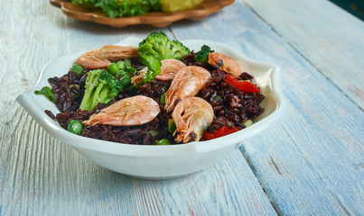 Soy Ginger Shrimp With Forbidden Rice