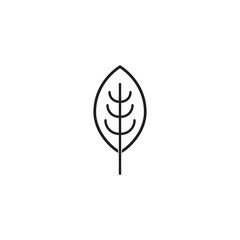 natural set of green leaves line