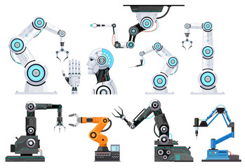 Robotic engineering vector illustrations.
