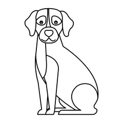 cute dog animal line style icon vector illustration design
