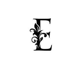 Classic Elegant letter E. Graceful royal style. Calligraphic beautiful logo. Vintage drawn emblem for book design, brand name, business card, Restaurant, Boutique, Hotel. 