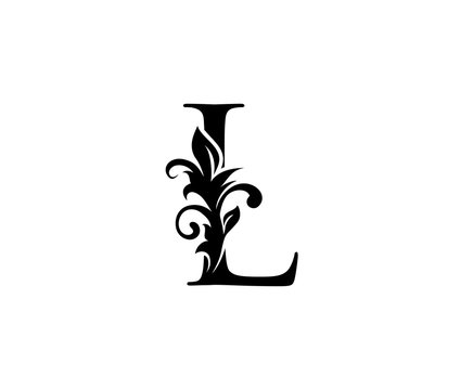 Classic Elegant letter L. Graceful royal style. Calligraphic beautiful logo. Vintage drawn emblem for book design, brand name, business card, Restaurant, Boutique, Hotel. 