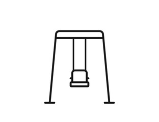 Swing, Swing for Playground. Garden or Park Outdoor Rest. Swings glyph vector web icon in flat style on white background. EPS 10 top view