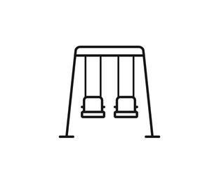 Swing, Swing for Playground. Garden or Park Outdoor Rest. Swings glyph vector web icon in flat style on white background. EPS 10 top view