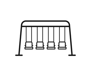 Swing, Swing for Playground. Garden or Park Outdoor Rest. Swings glyph vector web icon in flat style on white background. EPS 10 top view