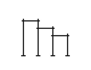 Horizontal bars. Street workout place. Element and equipment for urban outdoor training. Sport background icon in flat style. EPS10 top view.