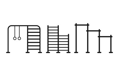 Horizontal bars. Street workout place. Element and equipment for urban outdoor training. Sport background icon in flat style. EPS10 top view.