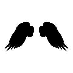 Black silhouette, angel wings
