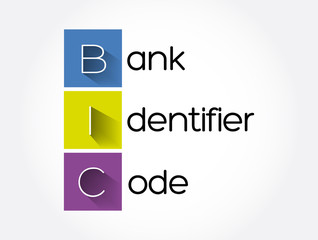 BIC - Bank Identifier Code acronym, business concept background