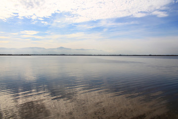 The Canet en Roussillon lagoon, a protected wetland in the south of Perpignan, France
