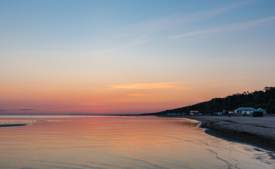 sunrise in summer, baltic sea at jurmala