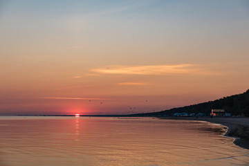 Fototapeta premium sunrise in summer, baltic sea at jurmala