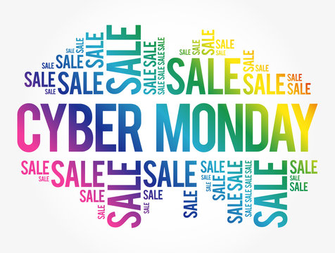 Cyber Monday word cloud collage, business concept background