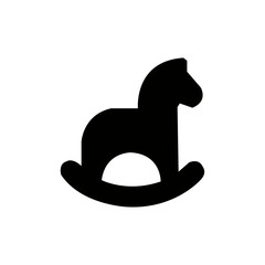 horse toy icon vector - illustration
