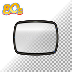old TV screen with vertical image distortion bands. visual effect. isolated on a transparent background. 80's style