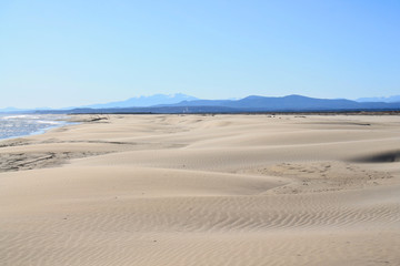The Amazing sandy beach in Gruissan in the Aude department, France