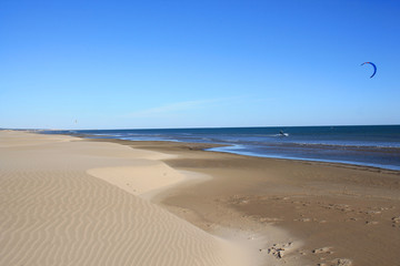 The Amazing sandy beach in Gruissan in the Aude department, France