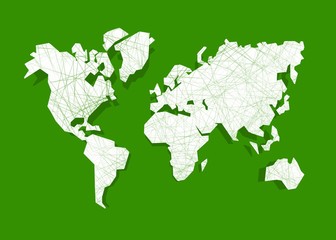 planisphere green map world 