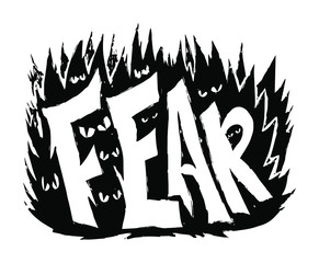 Atmospheric inscription of the word 